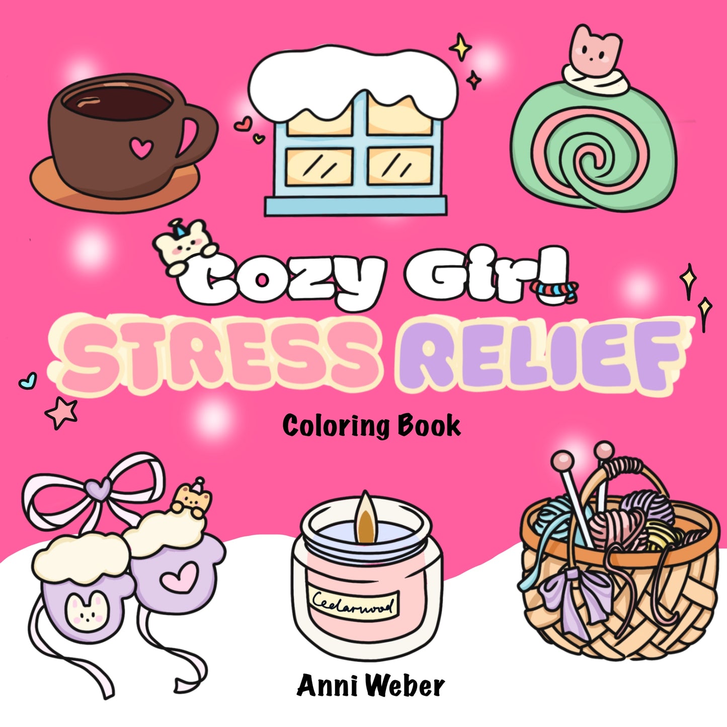 Cozy Girl Stress Relief Coloring Book for Adults and Kids: Sweater Season Activities