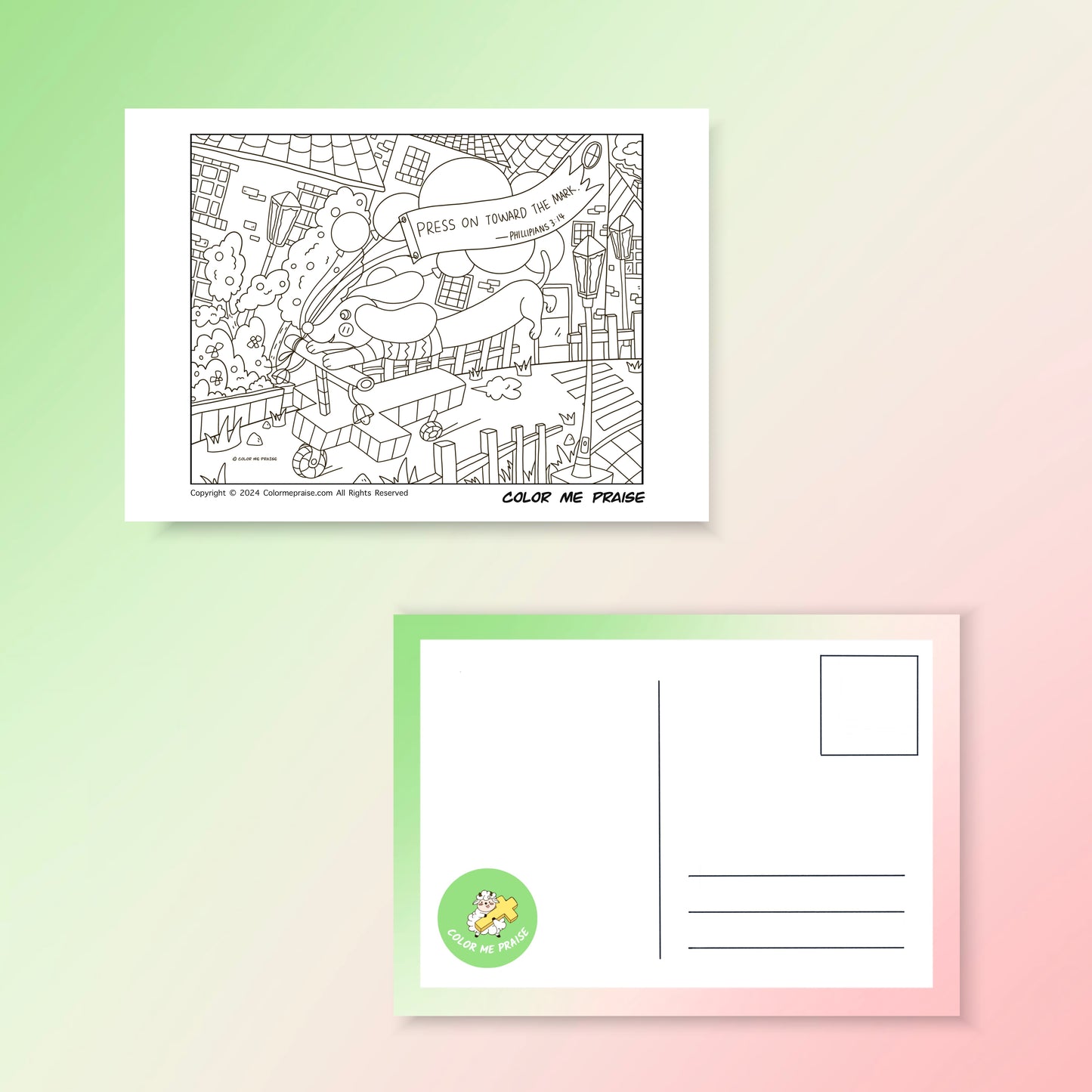 Colorable Postcards